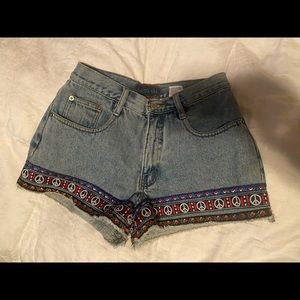 Vintage High Rise Embroidered Shorts